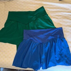 Two pairs of Aerie crossover flowy shorts